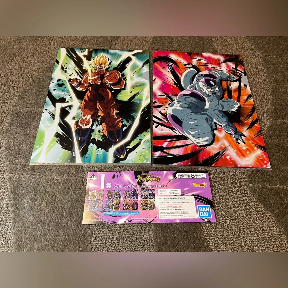 Dragon Ball Z Super Clear File Folder Plastic Anime Japan Exclusive Set of 2 DBZ